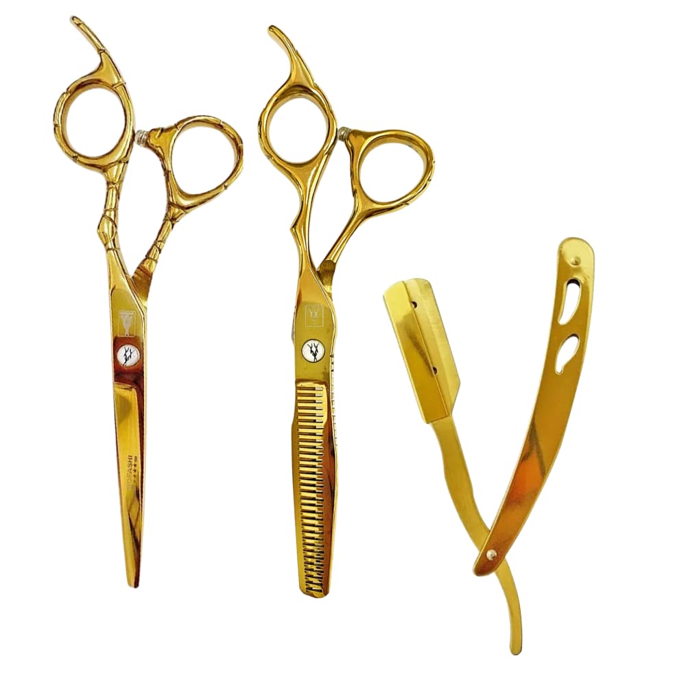 Kit Tesouras 6.0 Mofashi Navalha + Desfiadeira + Navalhete