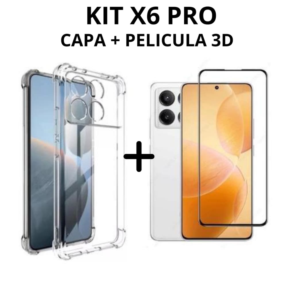 Kit Poco X6 Pro Capa Anti Impacto + Pelicula 3D