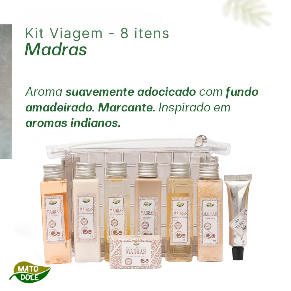 Kit Viagem Banho Completo Premium 8 unidades Presente