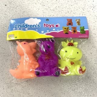 Brinquedos de banho para bebês bonitos desenhos animados de borracha de animais com borracha macia