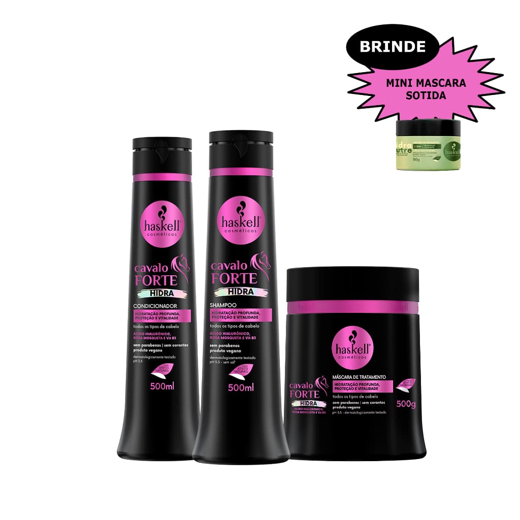 Haskell Cavalo Forte Hidra Shamp + Condi + Masc 500ml