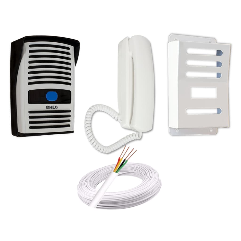 Kit Interfone Residencial Porteiro Eletrônico + Protetor + Cabo para interfone 50mts