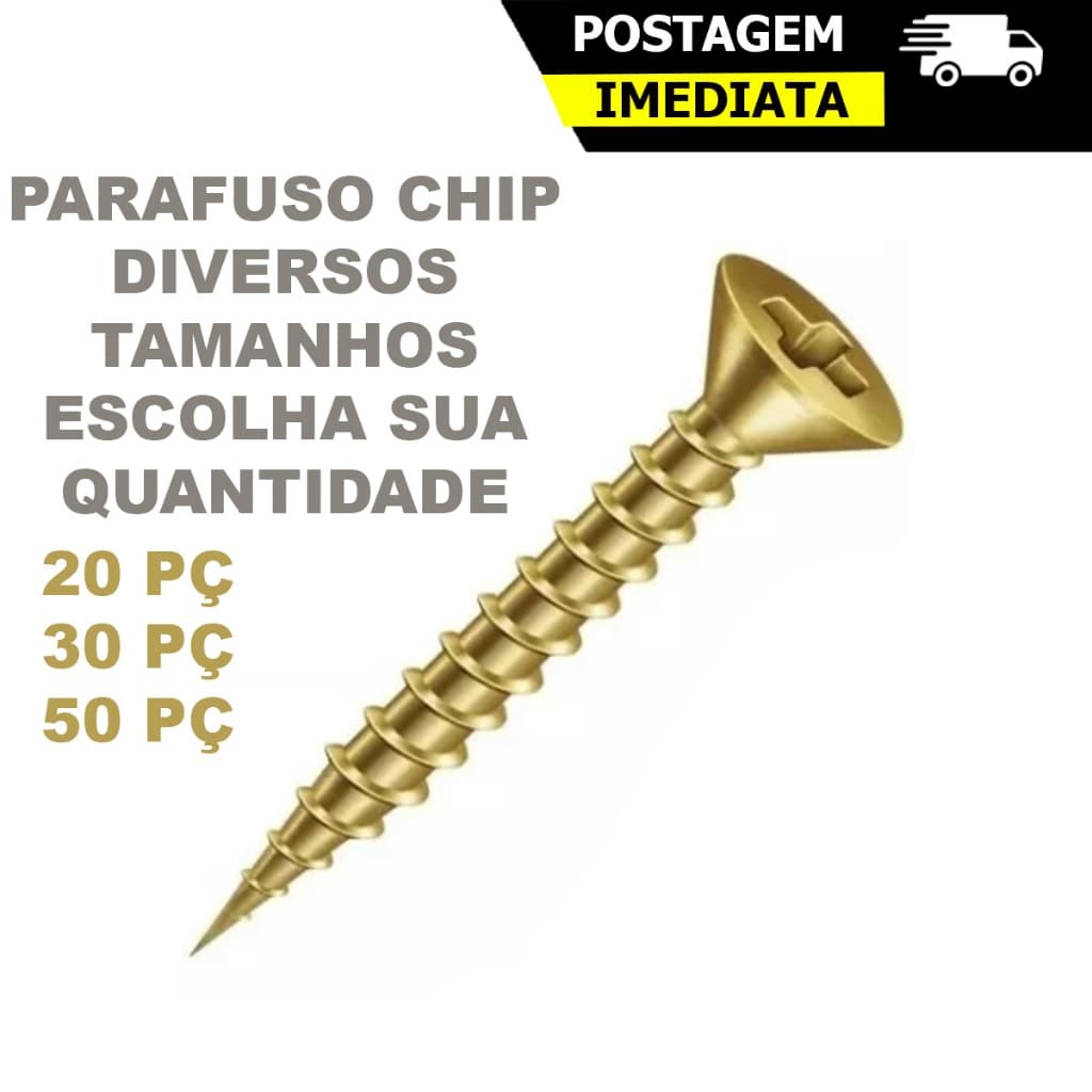 Parafusos Chip Cabeça Chata Chave Philips Chipboard Para Madeira