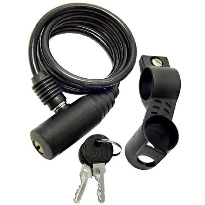 Cadeado  Cabo Aço 1mt X 12mm P/ Bike Moto 2 Chaves