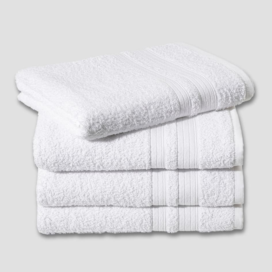 Kit com 04 Toalhas de Banho Anna Brancas Grande Macia Hotel Pousada Spa Airbnb Hostel Laune Haus
