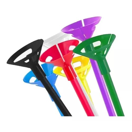 Kit 100 Pega Balão Vareta Haste Suporte Bexiga 32cm/6mm Diversas Cores