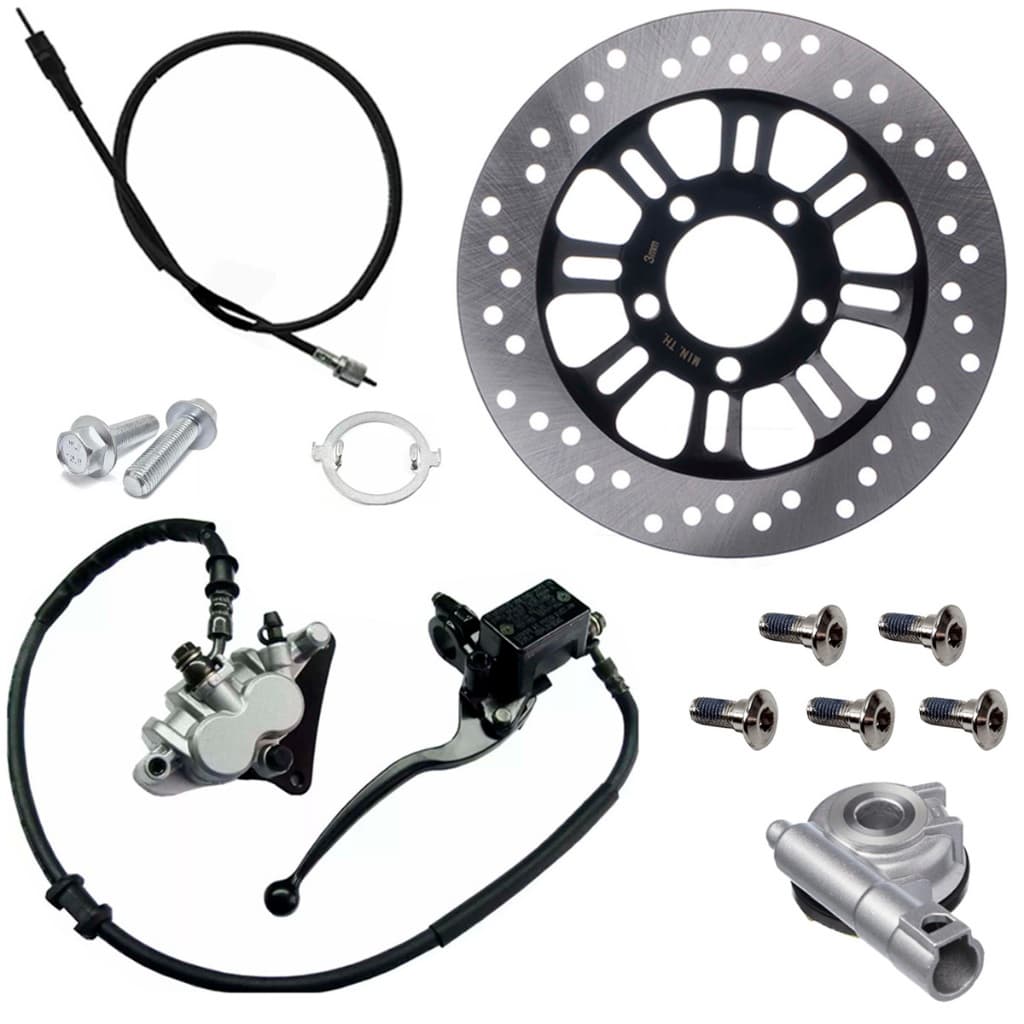 Kit Sistema Freio A Disco Dianteiro Titan150 Fan150 Mix Cg150 2009 A 2013 Cabo Engrenagem Velocímetro Parafusos Stilo