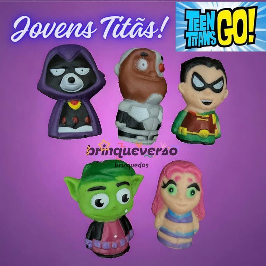 Coleção Dedoches Jovens Titãs em Ação. 5 Dedoches Sem Repetição de Personagens.