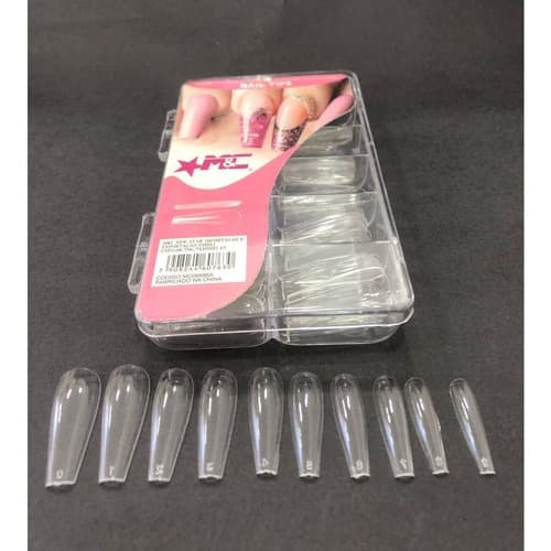 Kit 100 Unhas Postiças Extra Longa Bailarina  Realista M&c