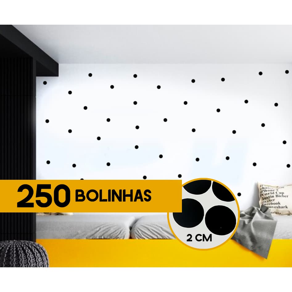 Adesivo 250 unidades em vinil para parede poá criança bebê bolinhas - escolha uma cor
