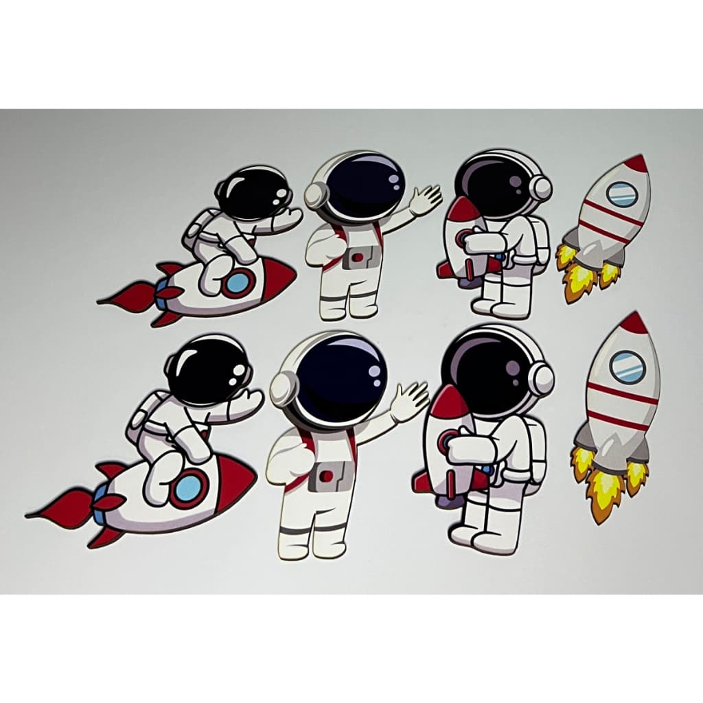 Aplique Decoração Astronauta 8uni em mdf Decoração Kit Higiene