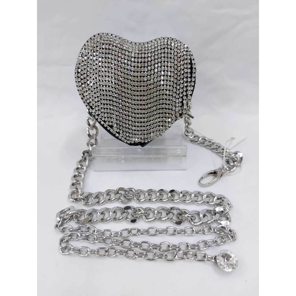 Bolsa de Coração com Franjas de Strass