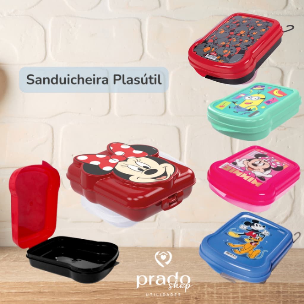 Sanduicheira Porta Pão Disney Kids Lanche Escolar Plasútil