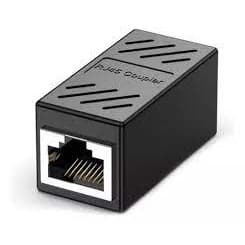 Adaptador Emenda Rj45 Lan Rede Cat 5 6 7 Conector Blindado preto