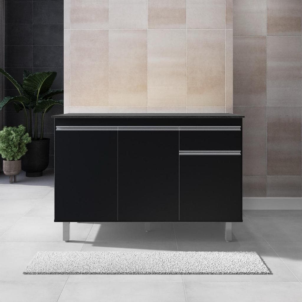 Balcão Gabinete de Pia sem Tampo 120cm 3 Portas Pop - SSX Multicoisas