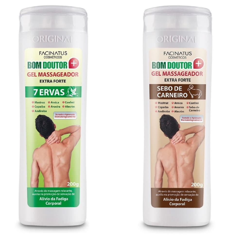 Kit Gel Massageador 7 Ervas + Sebo de Carneiro Para Dores Musculares