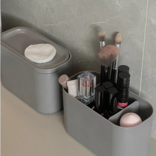 Kit Organizador de Maquiagem e Porta Algodão ou Cotonete Basculante 2 Peças Bold