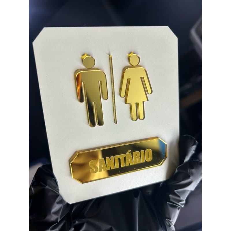 plaquinha banheiro sanitário unissex Identificação de porta sinalização