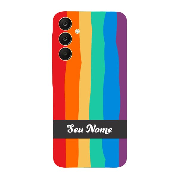 Capinha para Samsung A55 Anti Impacto Personalizada - Arco Íris Colorido LGBT LGBTQIA+ com nome