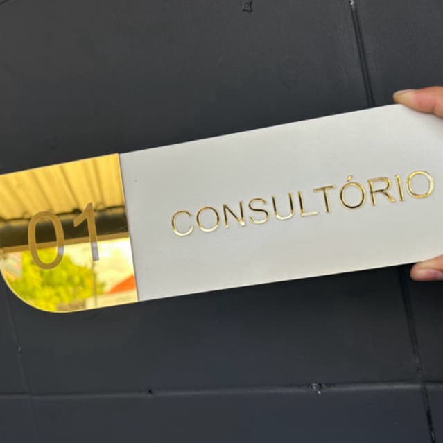 Placa sinalização Consultório Banheiro