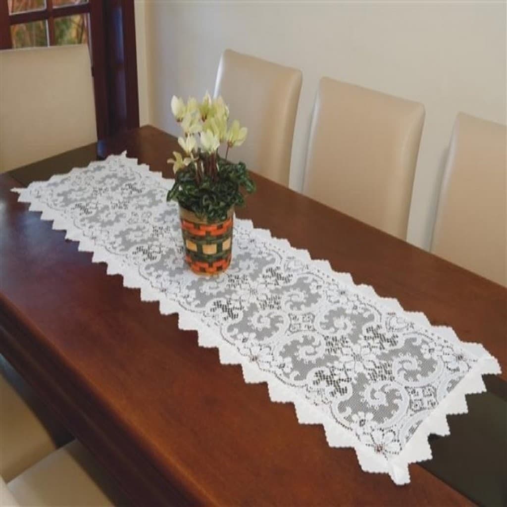 Trilho de Mesa Renda Branco 138 x 40 Cm - JCM