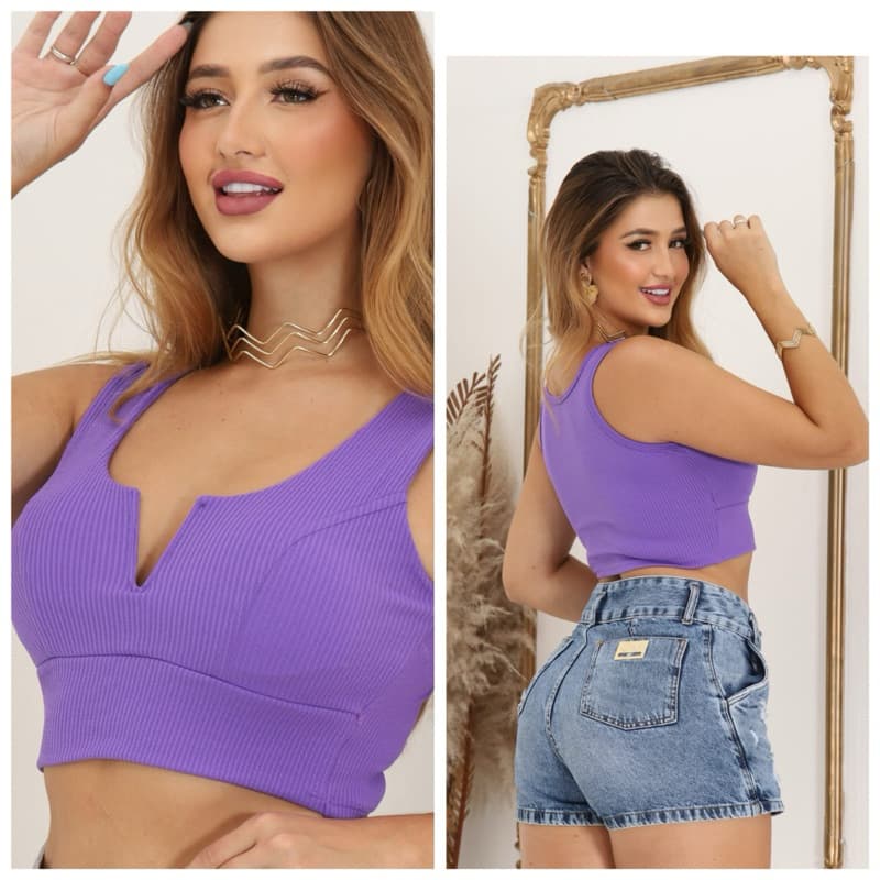 cropped feminino cropped decote v cropped regata