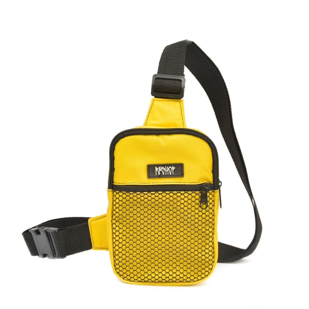 Mini bolsa chest bag amarelo com telinha/lisa unissex