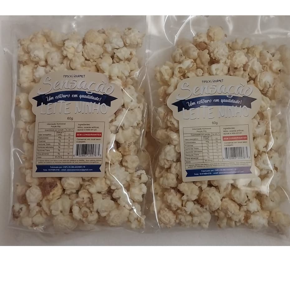 Pipoca Sensação Leite Ninho 60gr Pct C/10 Unds
