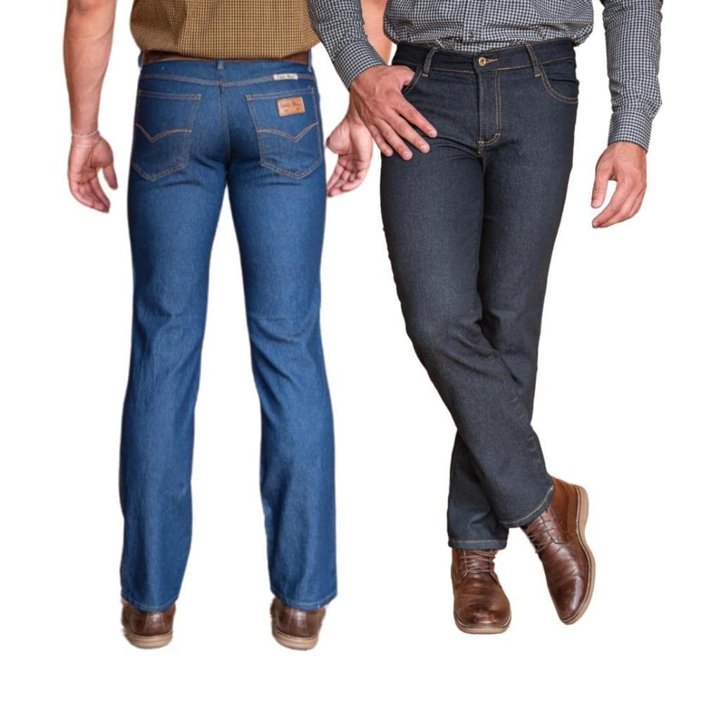 Kit com 2 Calças Jeans Masculina Lycra Básica Trabalho Serviço Ref: 916