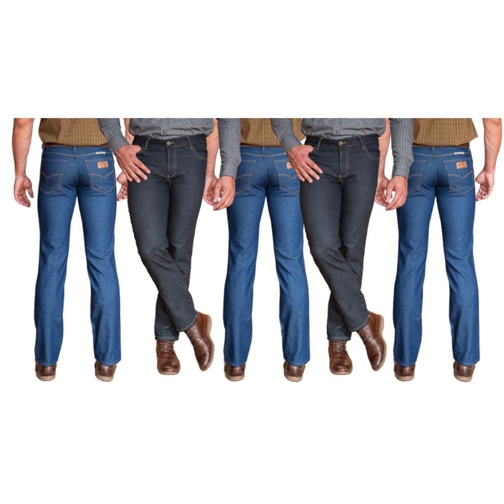 Kit com 5 Calças Jeans Masculina Lycra Básica Trabalho Serviço Ref: 916