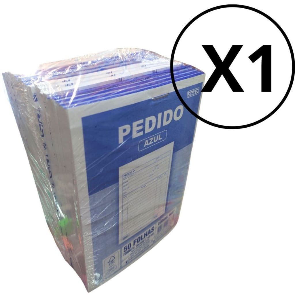 Blocos Pedido Multivias Azul Pequeno 50 Folhas Pct C/ 20 Un