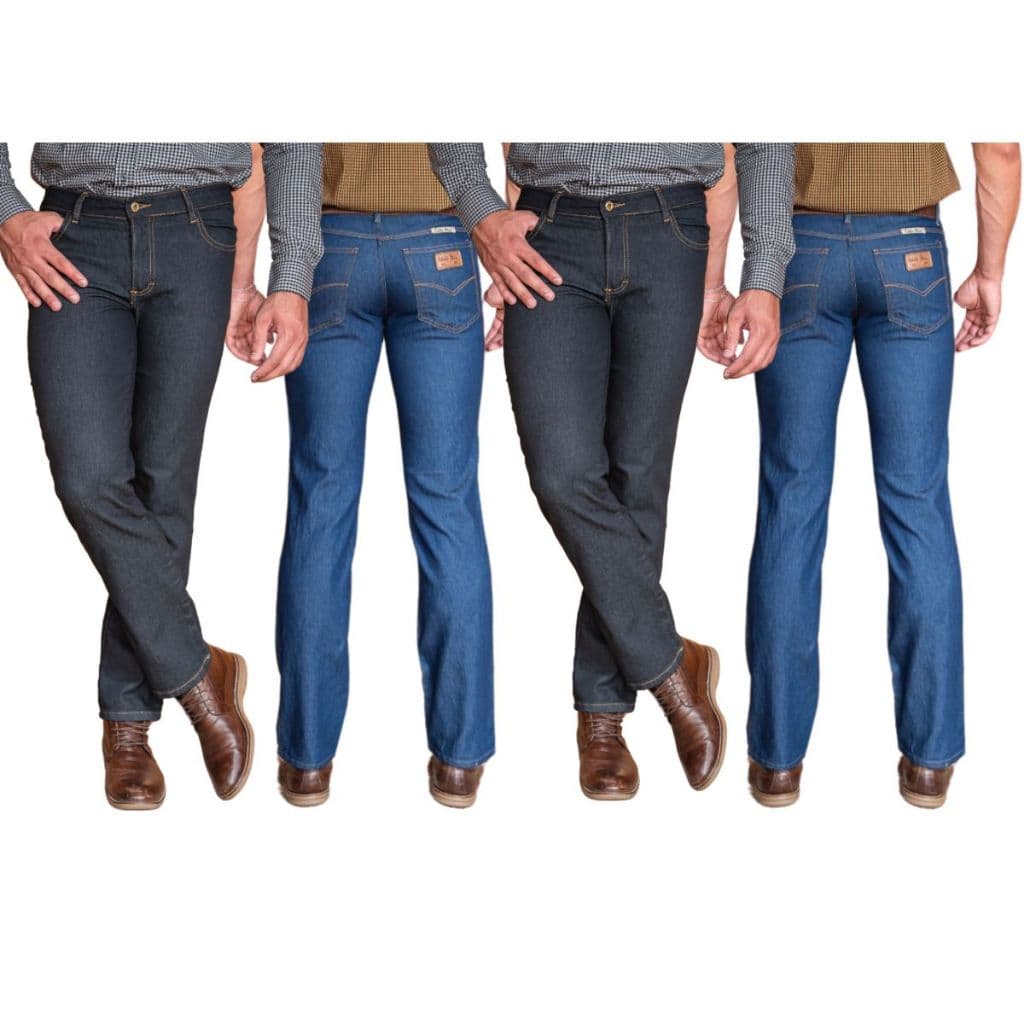 Kit com 4 Calças Jeans Masculina Lycra Básica Trabalho Serviço Ref: 916