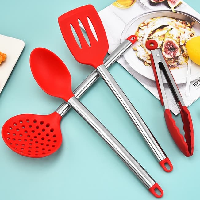 Culinario Conjunto de Utensílios de Silicone 7 Peças Espátula Pinça Pegador De Alimentos Pincel Fouet Fue
