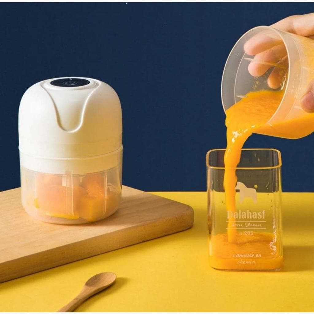 Mini Processador Elétrico Moedor Carne Vegetais Alho Fruta Amendoim Recarregável USB 250ml