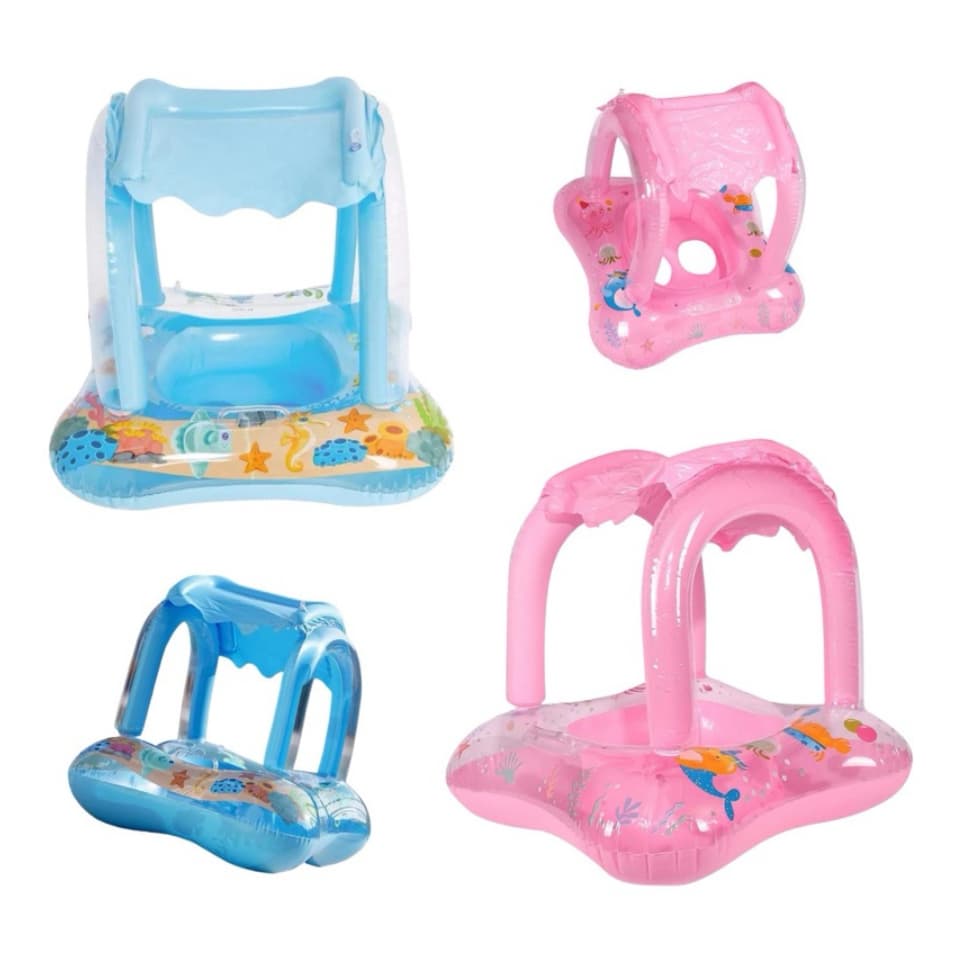 Boia Coberta Infantil Inflável Com Cobertura 65CM Bote Fralda  Piscina Boia Com Proteção Meninas E Meninos Fanwix