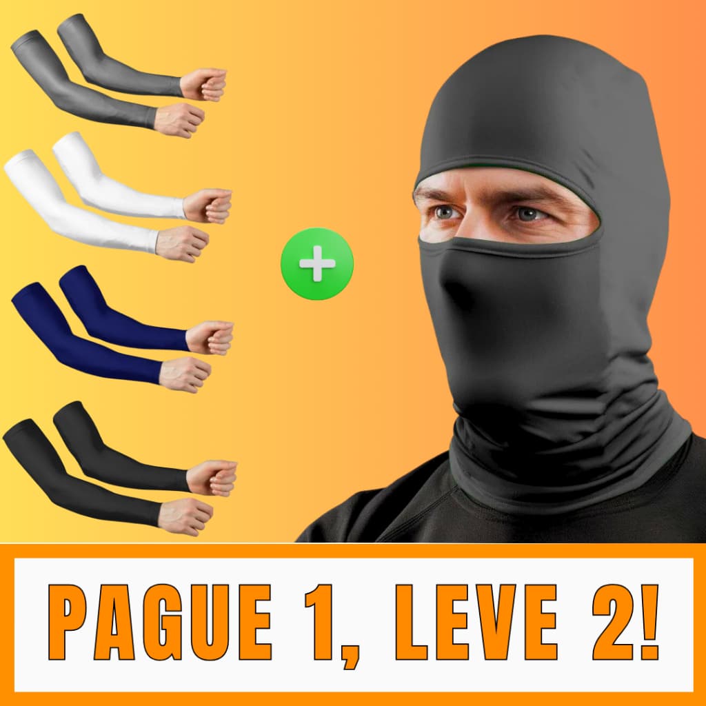 Kit Manguito + Touca Ninja balaclava Proteção solar - Uv 50+