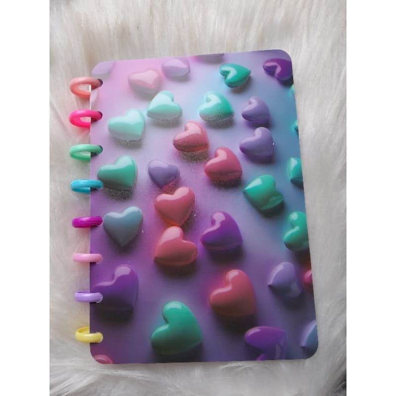 caderno inteligente a5 coração médio capa flexível caderno disco