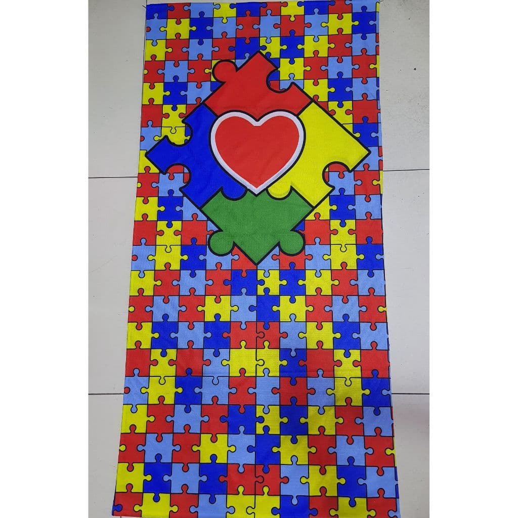 Toalha de Banho e Praia Estampas Autismo e Girassois