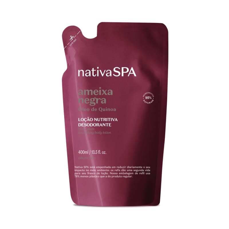Refil Loção Desodorante Hidratante Corporal Nativa Spa Ameixa Negra 350 Ml.