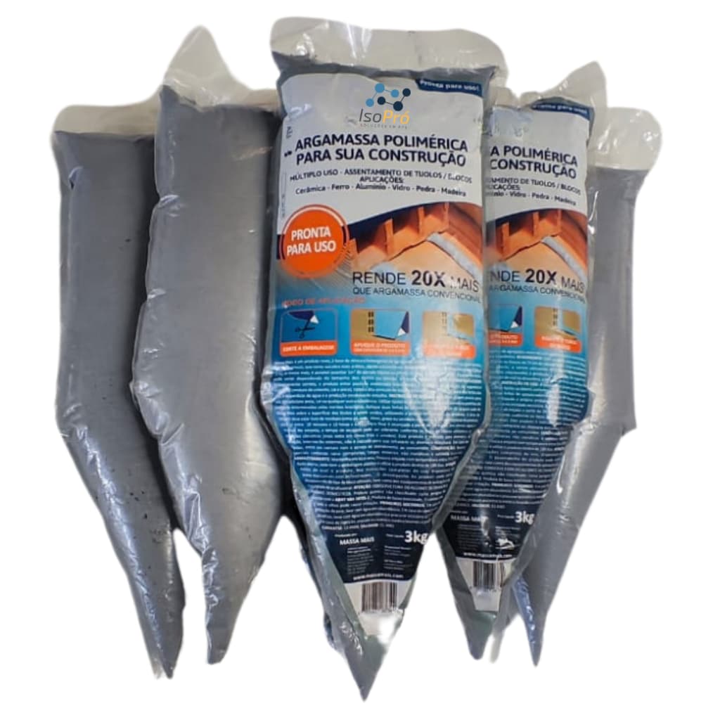 Massa Polimérica Cola Placas EPS - 3kg (Pronta para uso) 5 Bisnagas - Maior rendimento