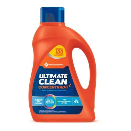 Lava Roupas Líquido Concentrado 4L Ultimate Clean Rende 100 Lavagens Limpeza Profunda Roupas