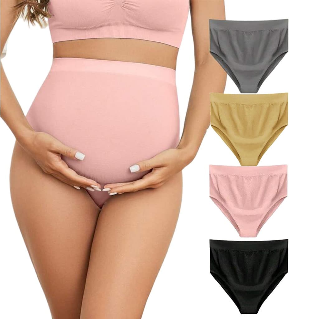 Kit 4 CalcinhaS Cintura Alta Gestante Grávida Maternidade