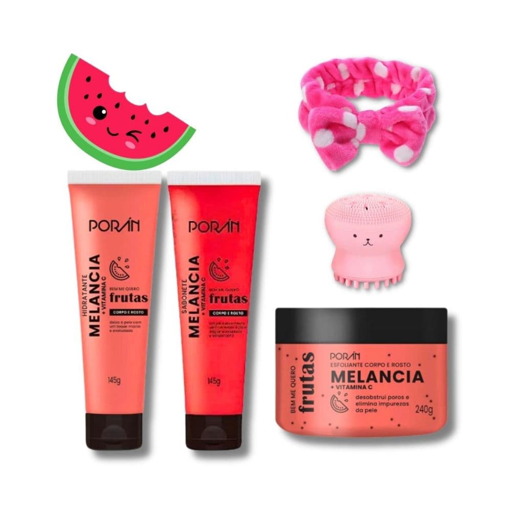 Kit de Beleza Completo Sabonete, Esfoliante e Hidratante Porán