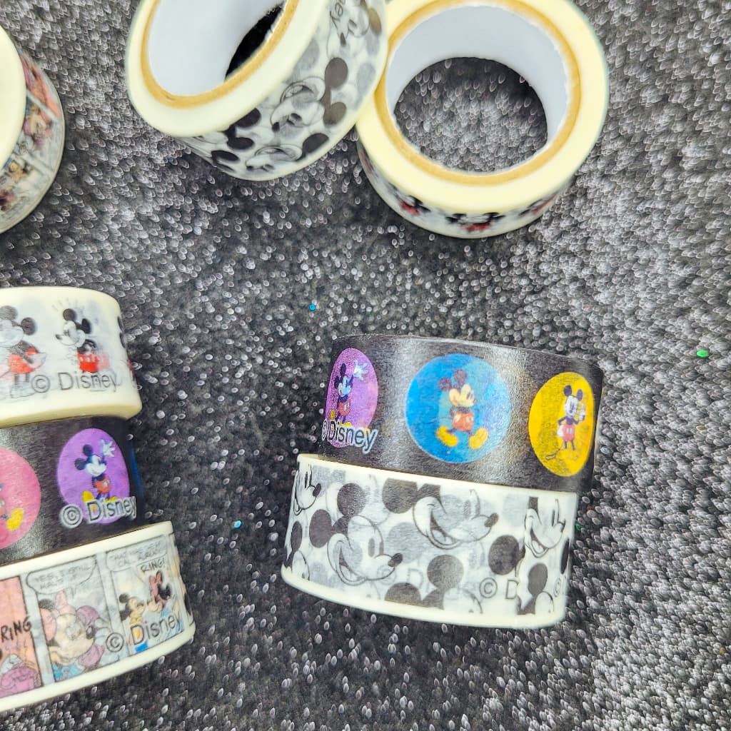 Kit com 3 Washi Tape Fofas Decoração Desenho Animado Disney Mouse Personagens de Filmes 🐭