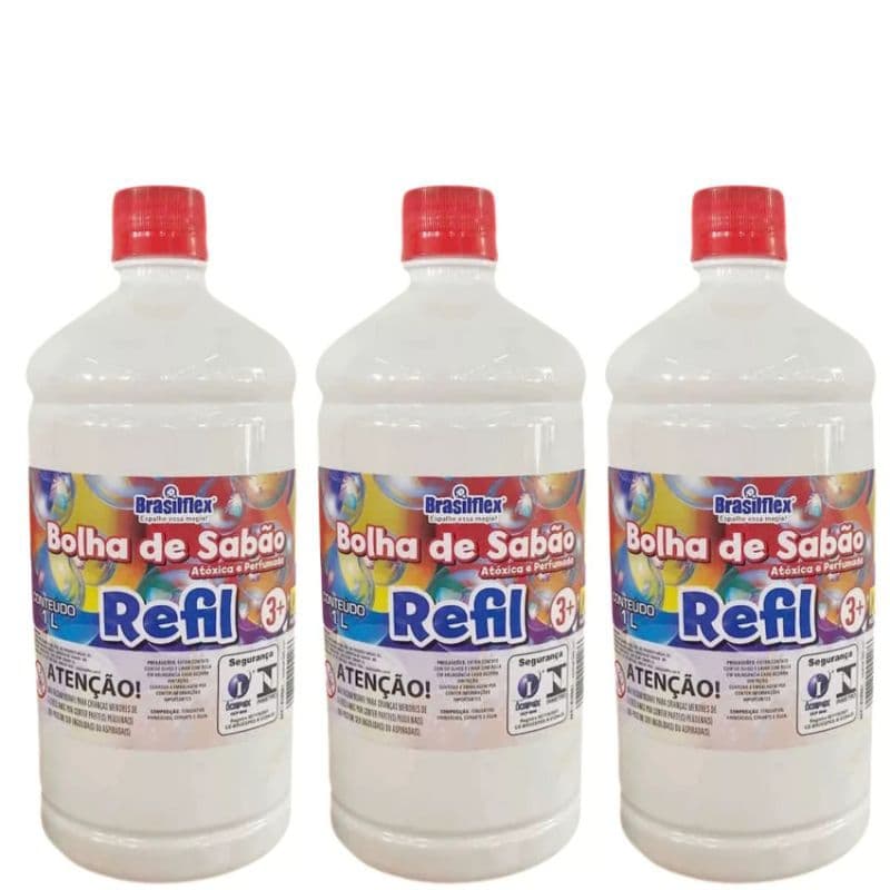 Refil Liquido Para Arminha Maquina De Fazer Bolhas De Sabão  Atoxico 1 Litro