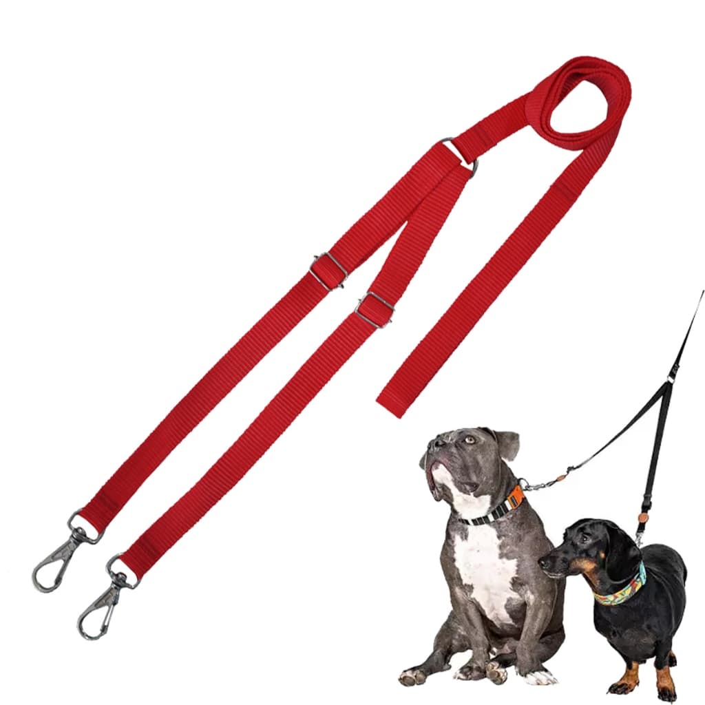 Guia Dupla Pet para Dois Cães  Regulável, Forte e Ideal para Passeios