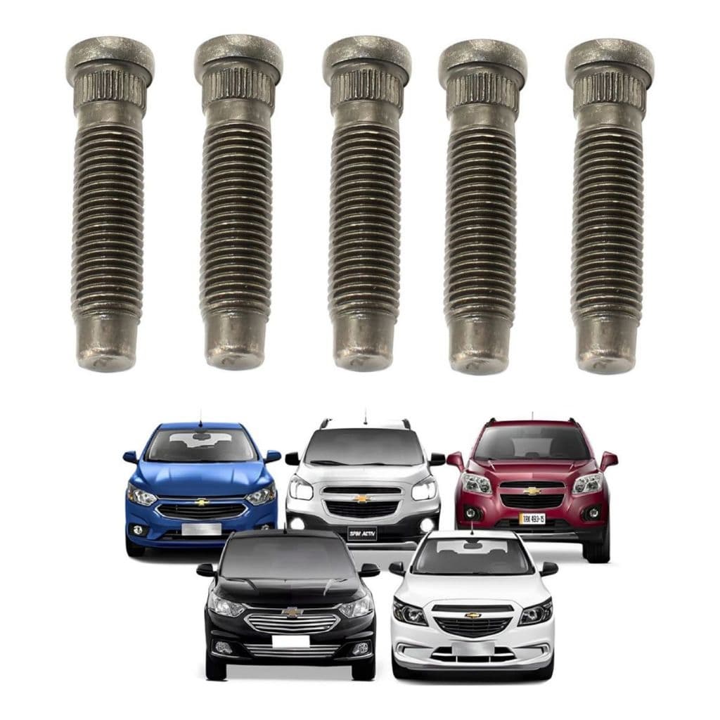5 Parafuso Prisioneiro De Roda Chevrolet Onix Cobalt Cruze prisma captiva malibu cobalt spin tracker