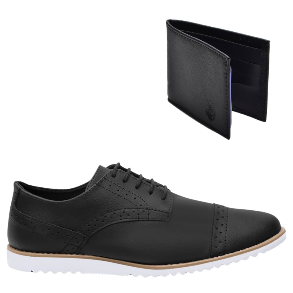 Kit Sapato Social Masculino Oxford Sapato Casual + Carteira
