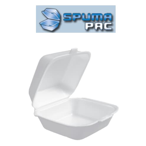 Hamburgueira Sanduicheira Isopor Grande H3 Spumapac 50 ou 100 Unidades