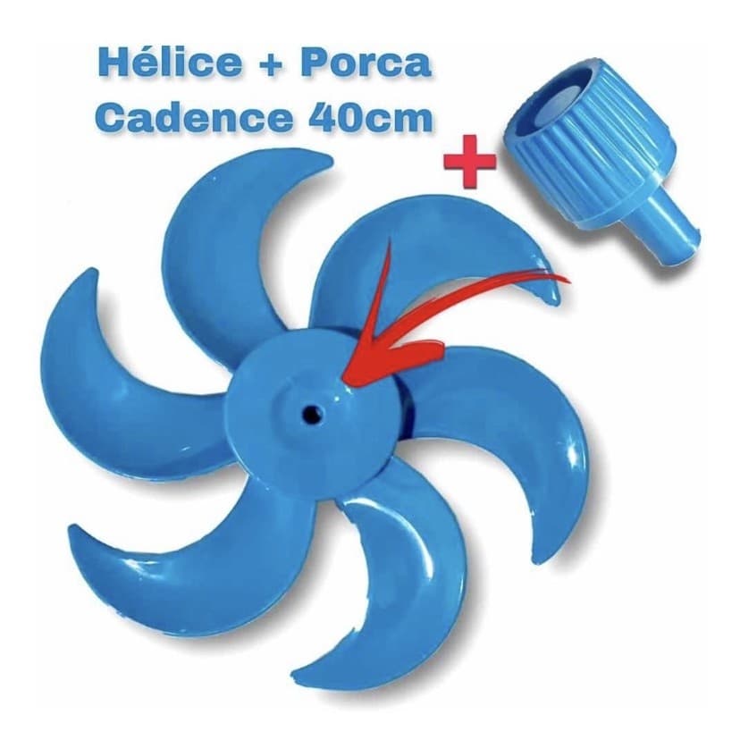 KIT HÉLICE E PORCA ( CALOTA ) PARA O VENT. CADENCE 40CM AZUL